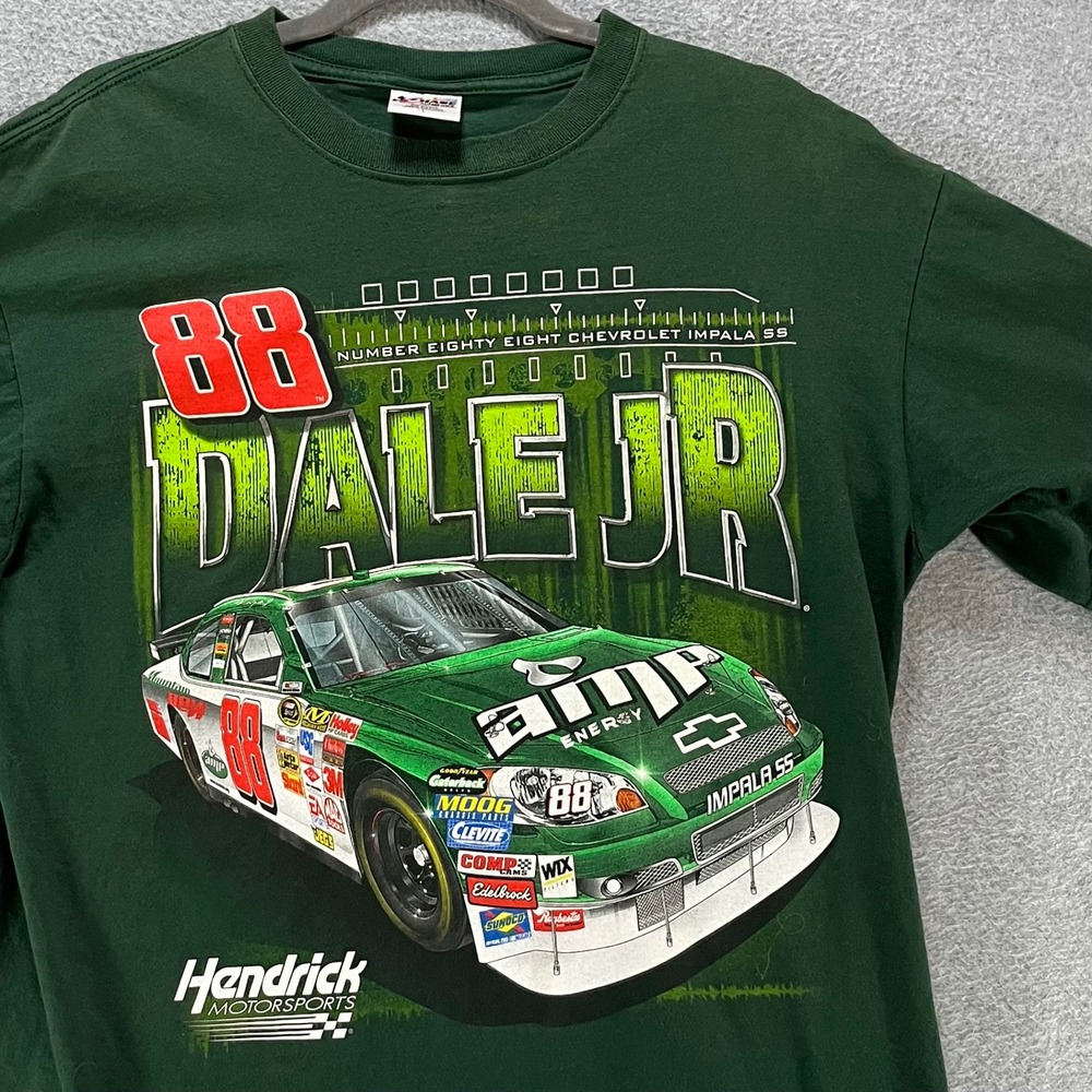 Dale Earnhardt Jr Chase Authentics T-Shirt Mens L Green‎ NASCAR Racing Y2K Style